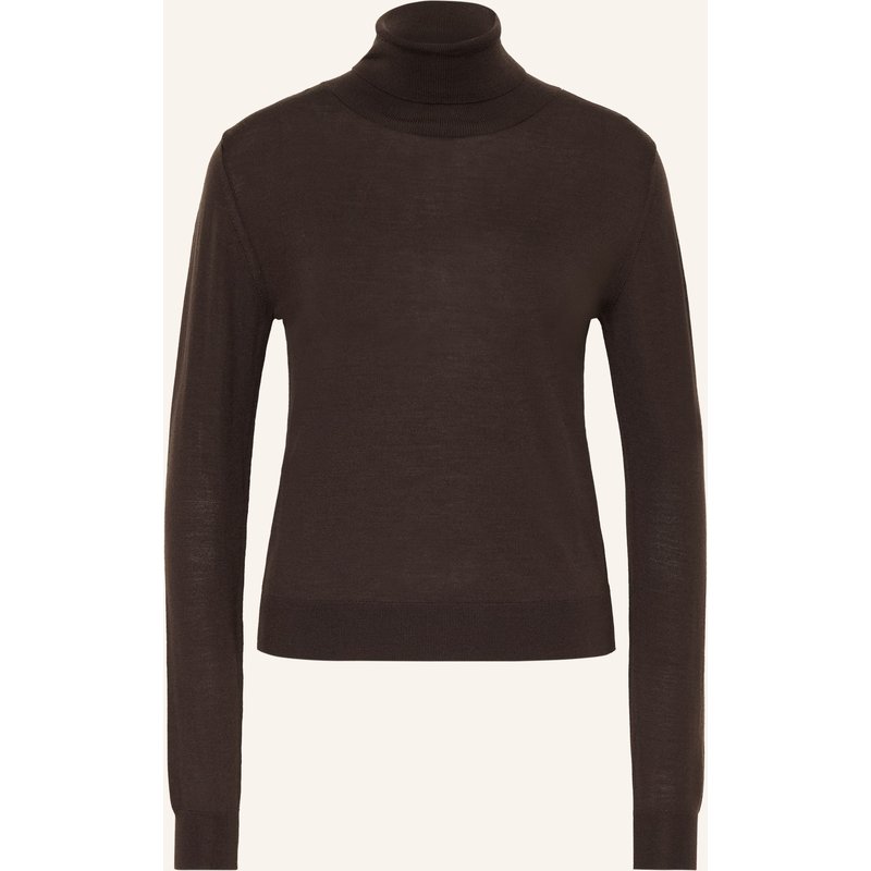 Mrs & Hugs Rollkragenpullover Aus Merinowolle braun
