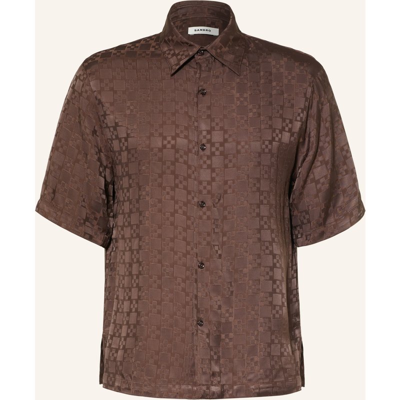 Sandro Kurzarm-Hemd Regular Fit Aus Jacquard braun