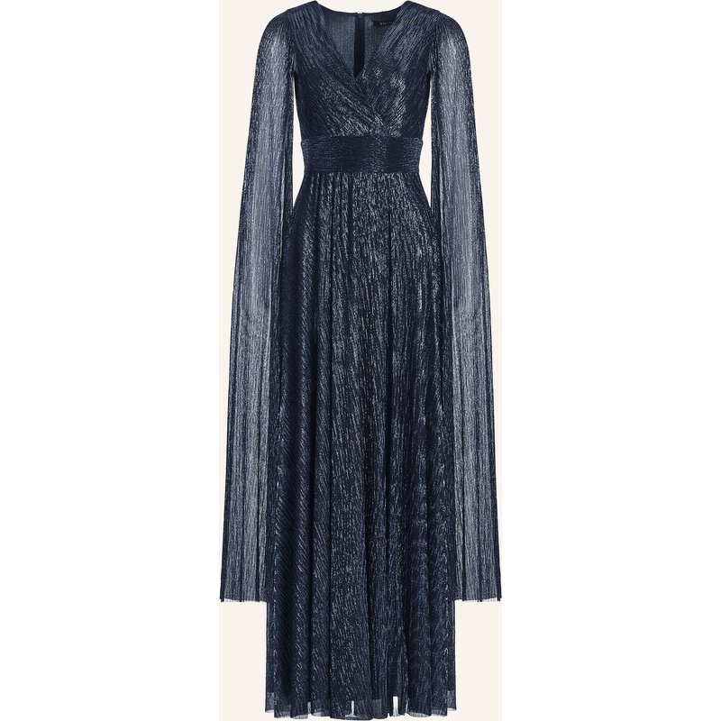 Swing Abendkleid Mit Plissees Und Glitzergarn blau