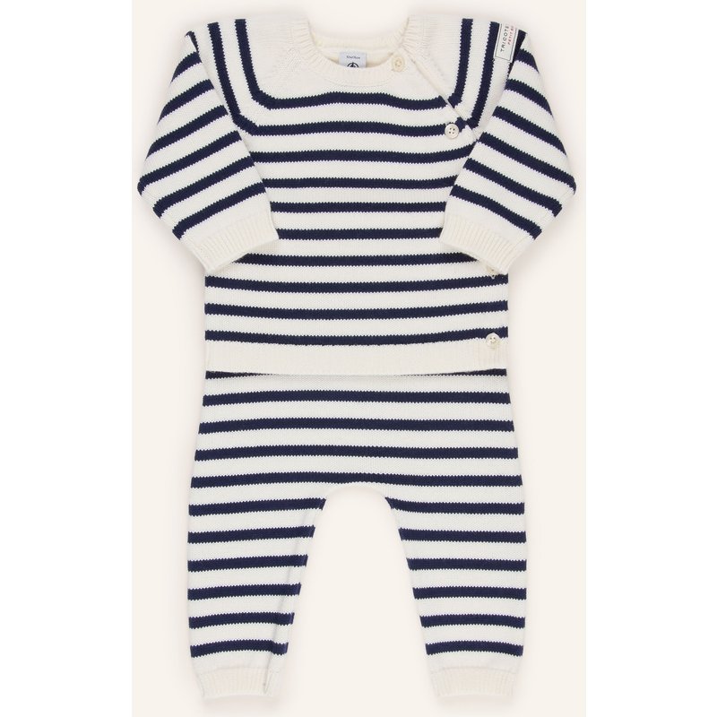 Petit Bateau Set: Pullover Und Strickhose weiss