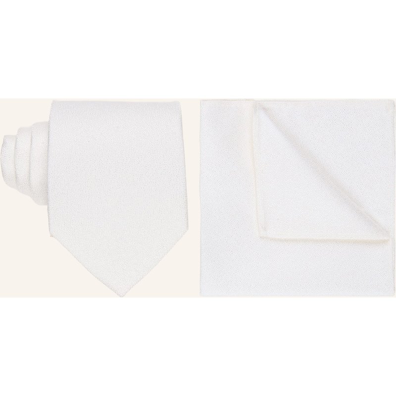 Sterlington Set: Einstecktuch Und Krawatte weiss