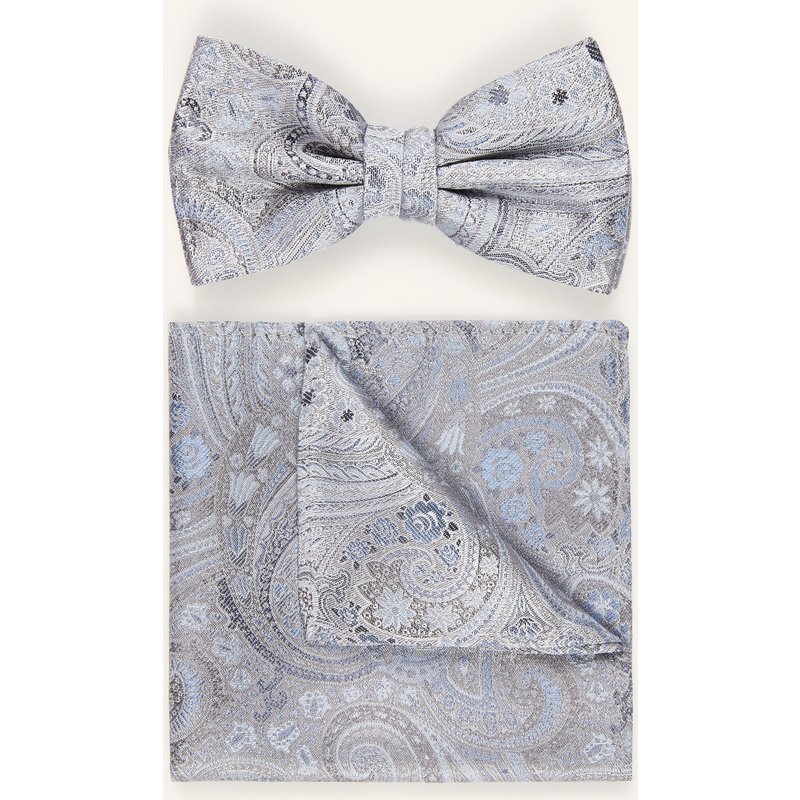 Sterlington Set: Fliege Und Einstecktuch blau