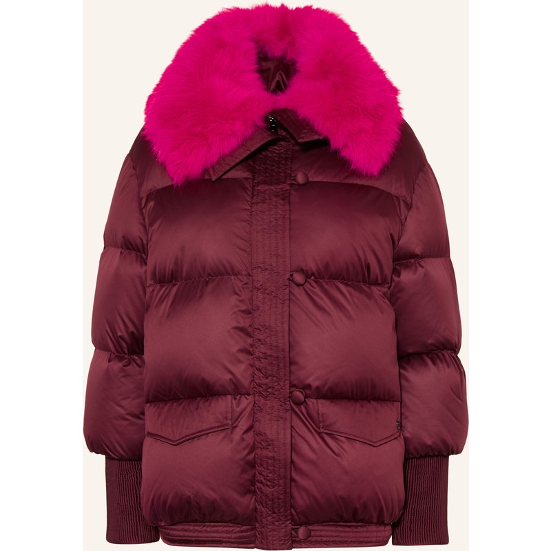 Marc Cain Daunenjacke Mit Abnehmbarem Kunstfell rot