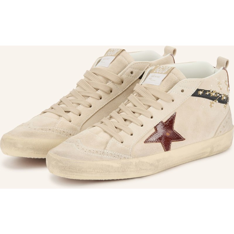Golden Goose Sneaker Mid Star Mit Schmuckperlen beige
