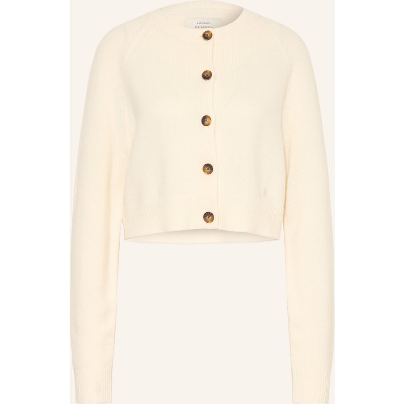 Loulou De Saison Strickjacke Heike Aus Cashmere weiss