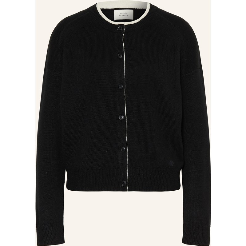 Loulou De Saison Strickjacke Nicola Aus Cashmere schwarz
