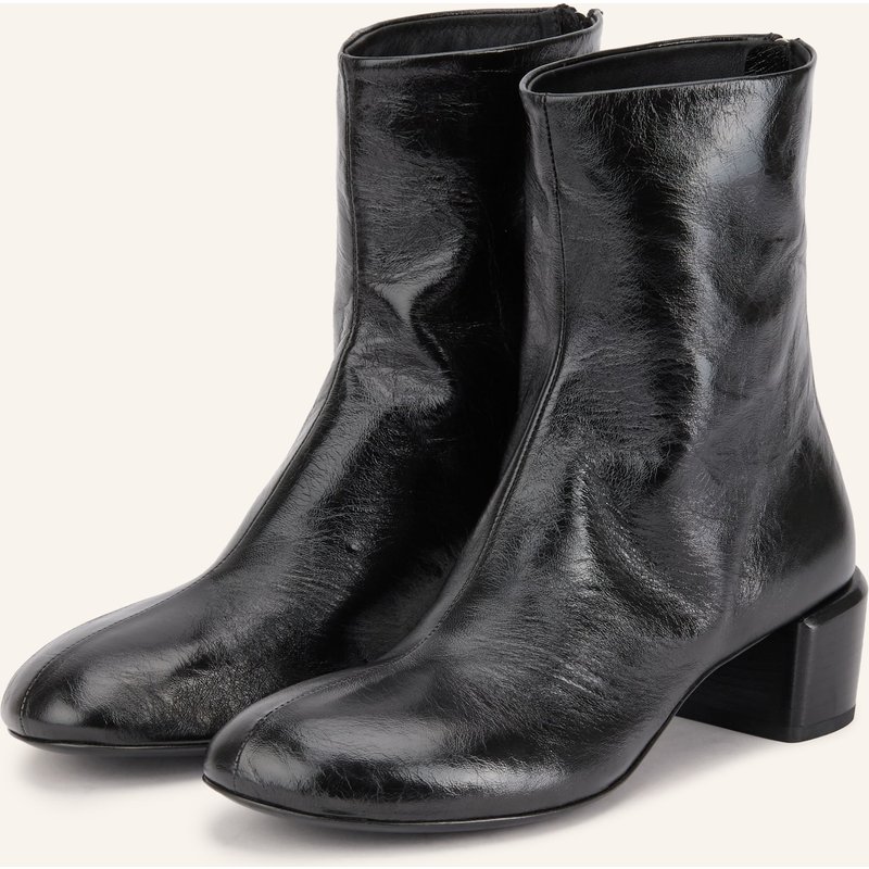 Officine Creative Lack-Stiefeletten Flore schwarz