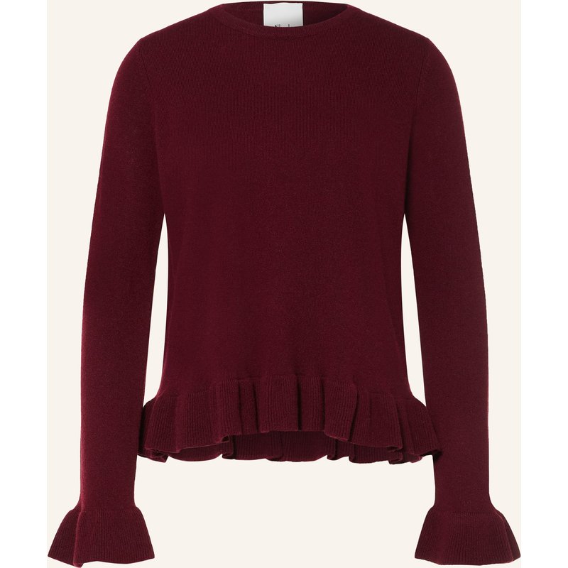 Allude Pullover Mit Cashmere Und Volants rot