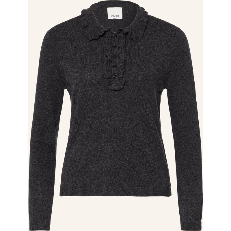 Allude Pullover Mit Cashmere Und Rüschen grau
