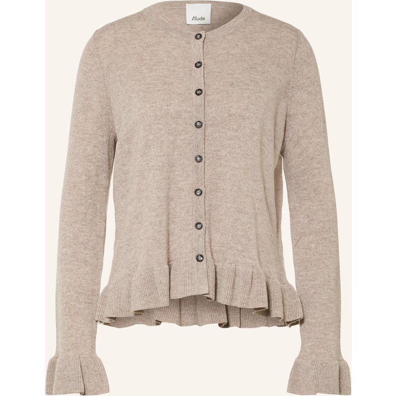 Allude Strickjacke Mit Cashmere Und Rüschen beige