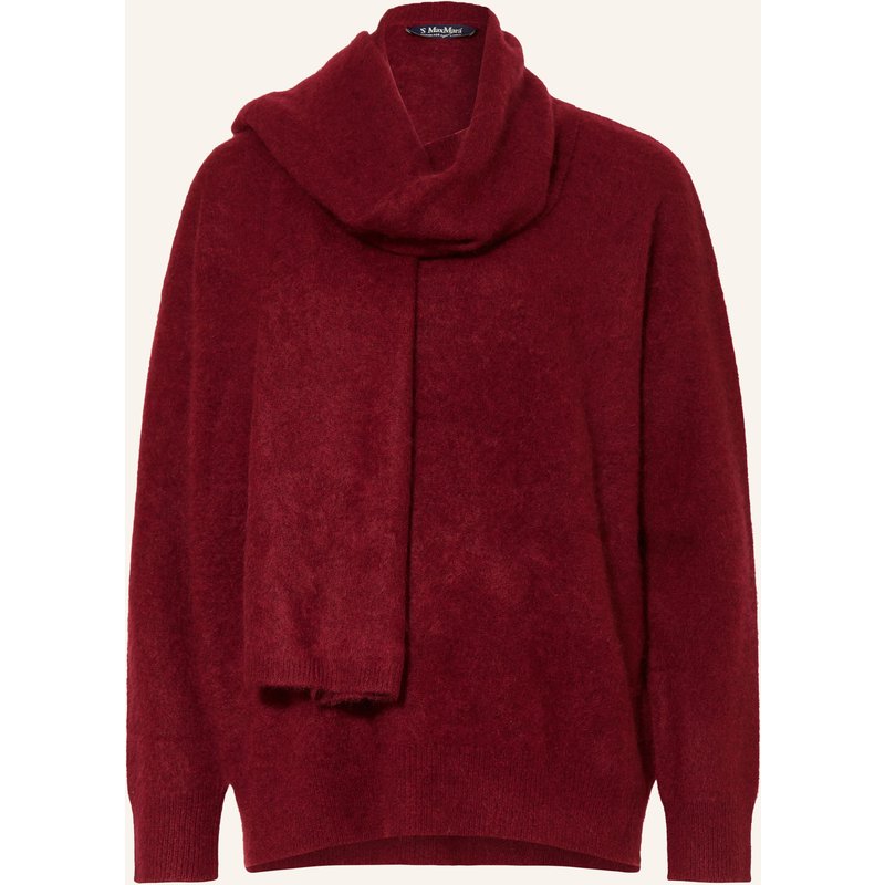 S Max Mara Pullover Aria Mit Abnehmbarem Schal rot