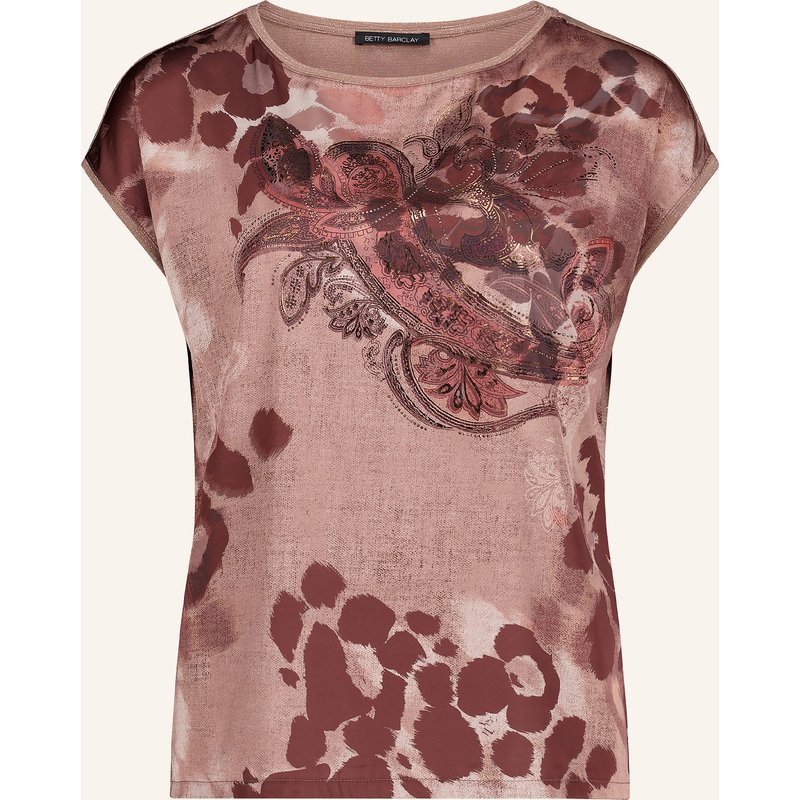 Betty Barclay Blusenshirt Im Materialmix Mit Schmucksteinen braun