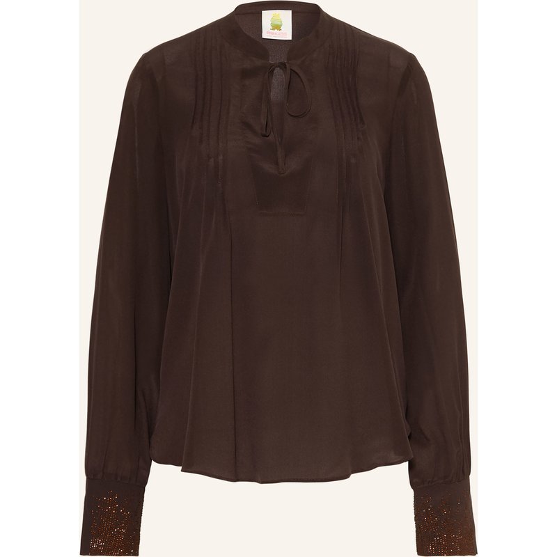 Princess Goes Hollywood Blusenshirt Aus Seide Mit Schmucksteinen braun