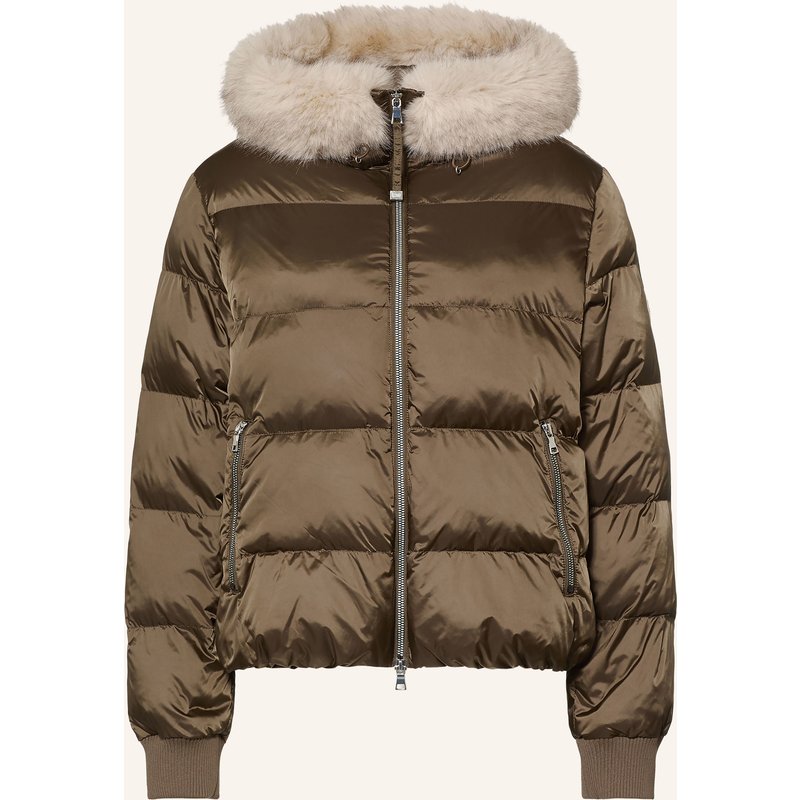 No.1 Como Steppjacke Mit Kunstfell beige