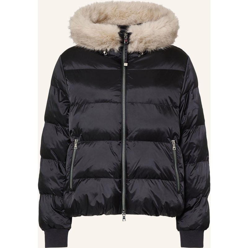 No.1 Como Steppjacke Mit Kunstfell schwarz