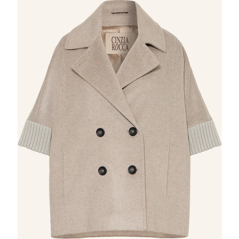 Cinzia Rocca Cape Im Materialmix grau