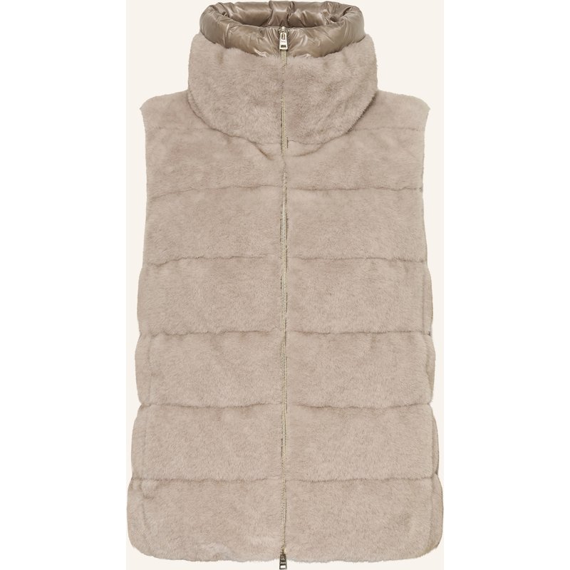 Herno Daunenweste Aus Kunstfell beige