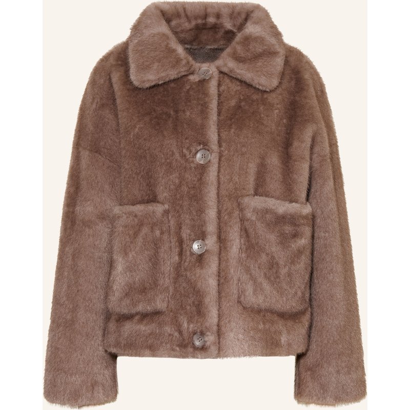 Studio Ar Kunstfell-Jacke Faje Zum Wenden beige