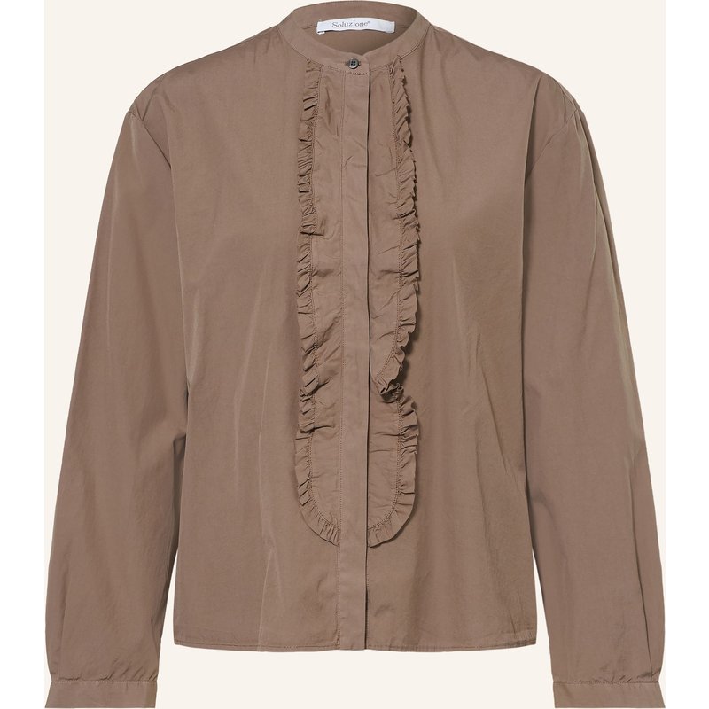Soluzione Bluse Mit Rüschen braun