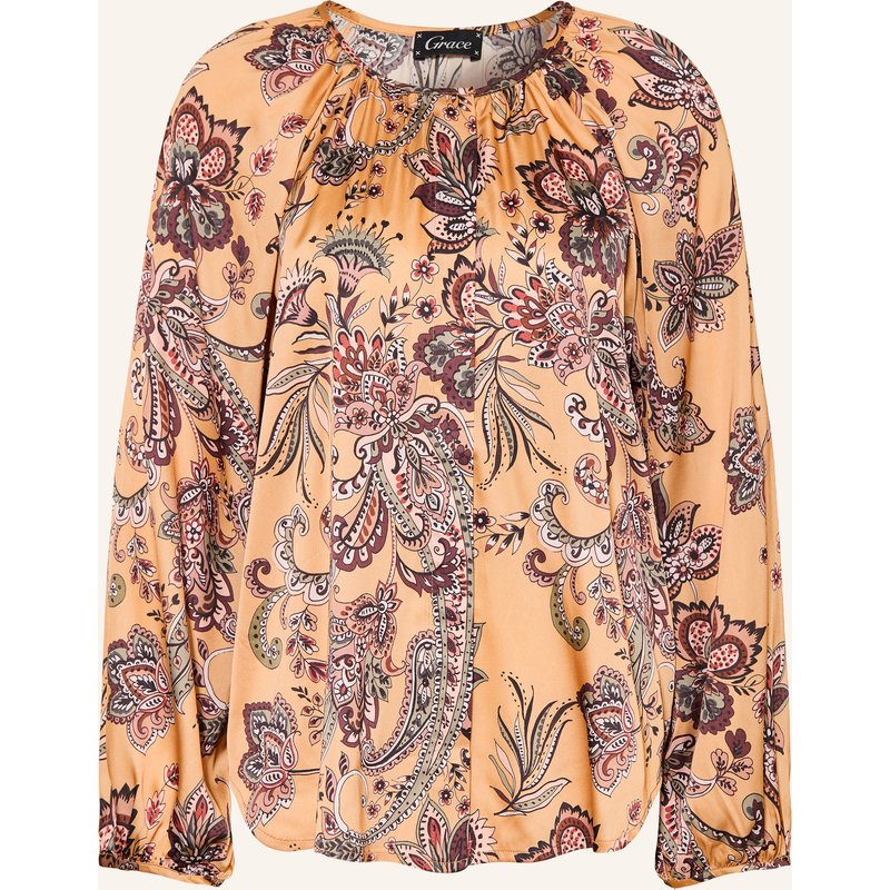 Grace Satinbluse Ellie braun