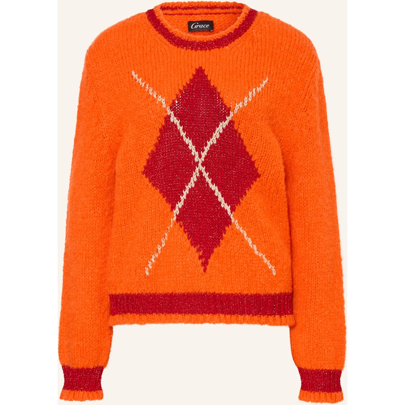 Grace Pullover Mit Glitzergarn orange