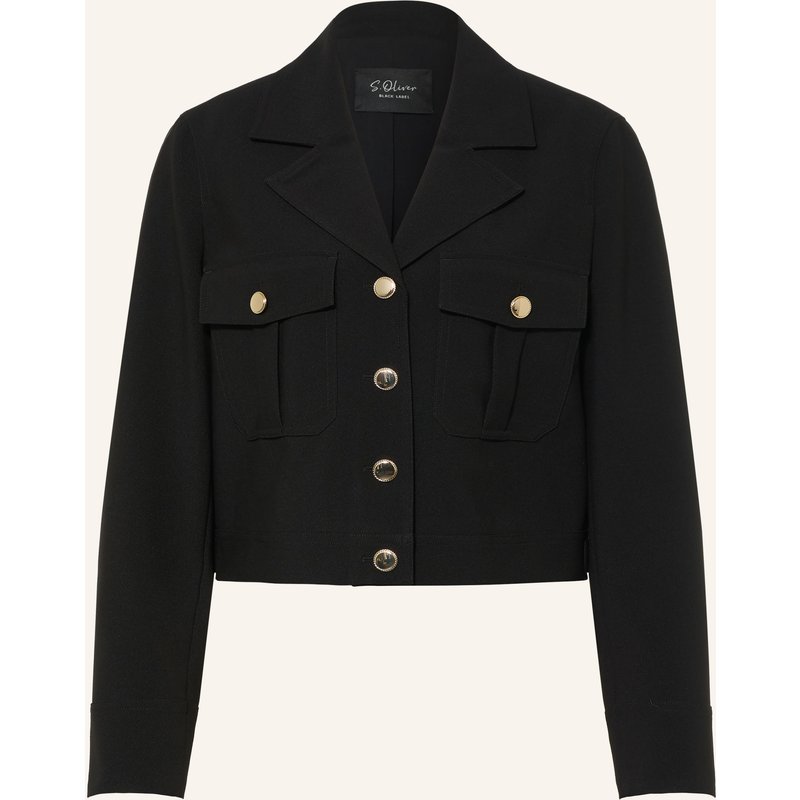 S.Oliver Black Label Kastenjacke schwarz
