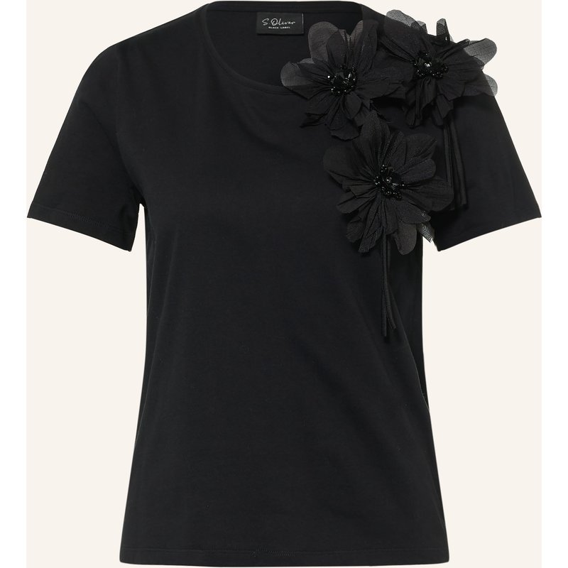 S.Oliver Black Label T-Shirt Mit Schmucksteinen schwarz