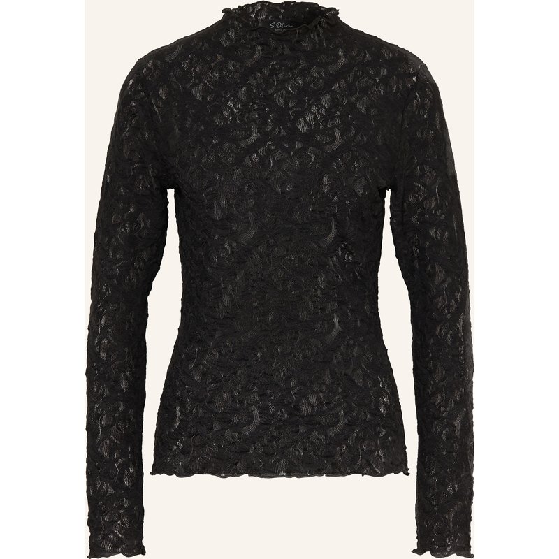 S.Oliver Black Label Longsleeve Aus Spitze schwarz