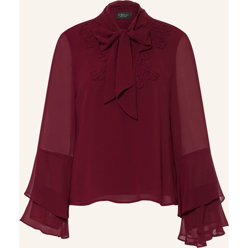 S.Oliver Black Label Schluppenbluse Mit Volants rot
