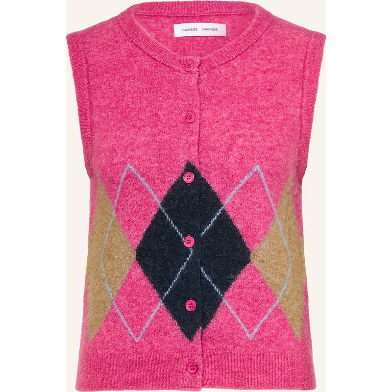 Samsøe Samsøe Strickweste Sanoura Mit Alpaka Und Merinowolle pink