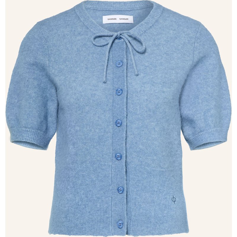 Samsøe Samsøe Strickjacke Salora Mit Alpaka Und Merinowolle blau