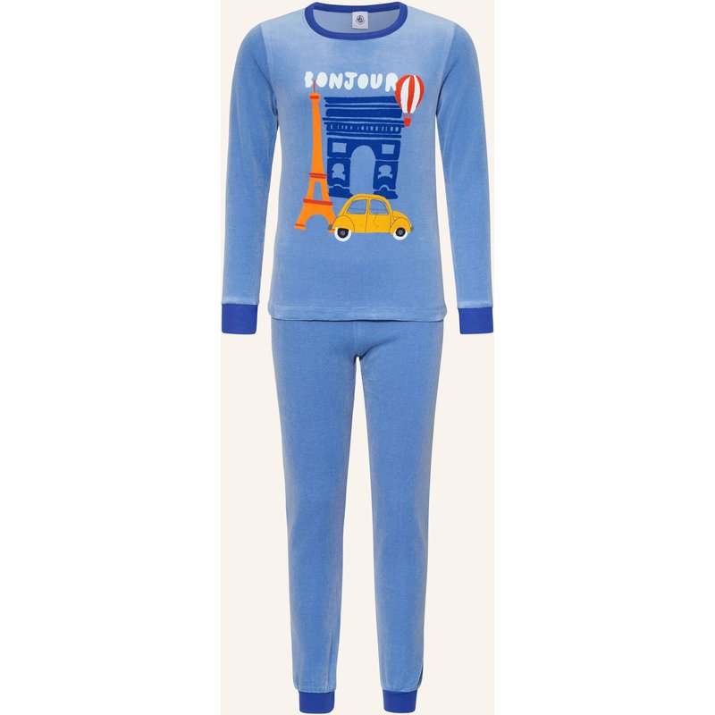 Petit Bateau Schlafanzug Aus Nicki blau