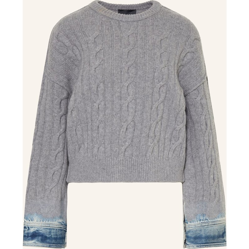 Haikure Pullover Karine Im Materialmix Mit Merinowolle blau