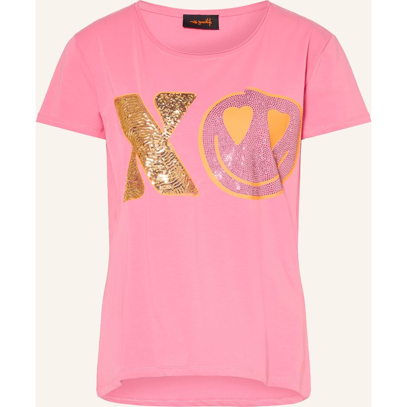 Miss Goodlife T-Shirt Mit Schmucksteinen Und Pailletten rosa