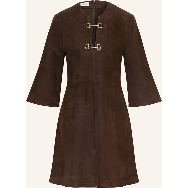 Sem Per Lei Lederkleid Mit 3/4-Arm braun