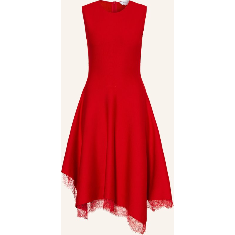 Mcqueen Strickkleid Mit Spitze rot