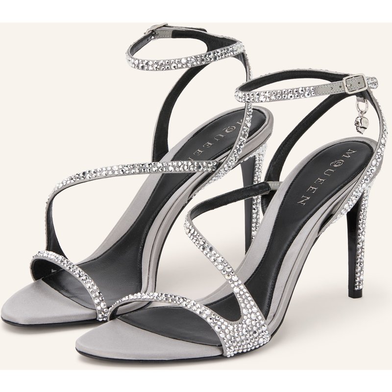 Mcqueen Sandaletten Mit Schmucksteinen silber