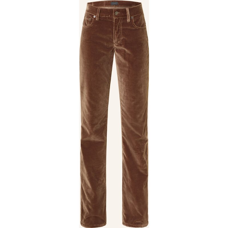 Haikure Bootcut-Hose Carly Aus Samt braun