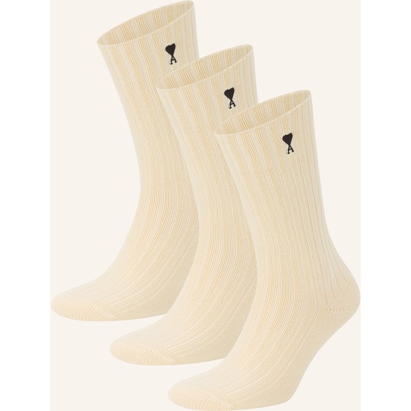 Ami Paris 3er-Pack Socken weiss