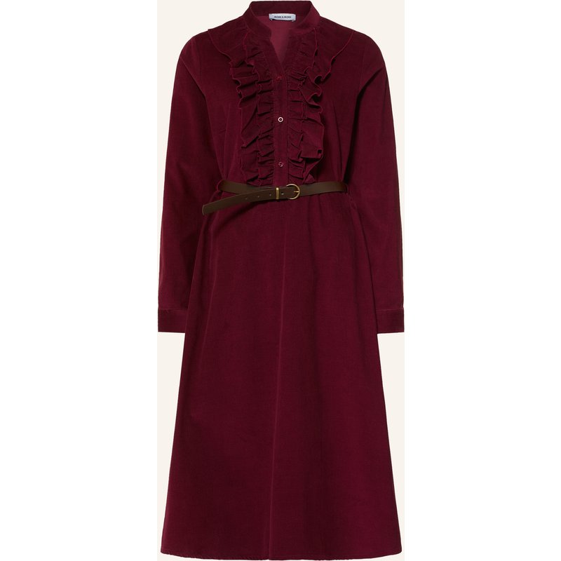 More & More Cordkleid Mit Rüschen rot