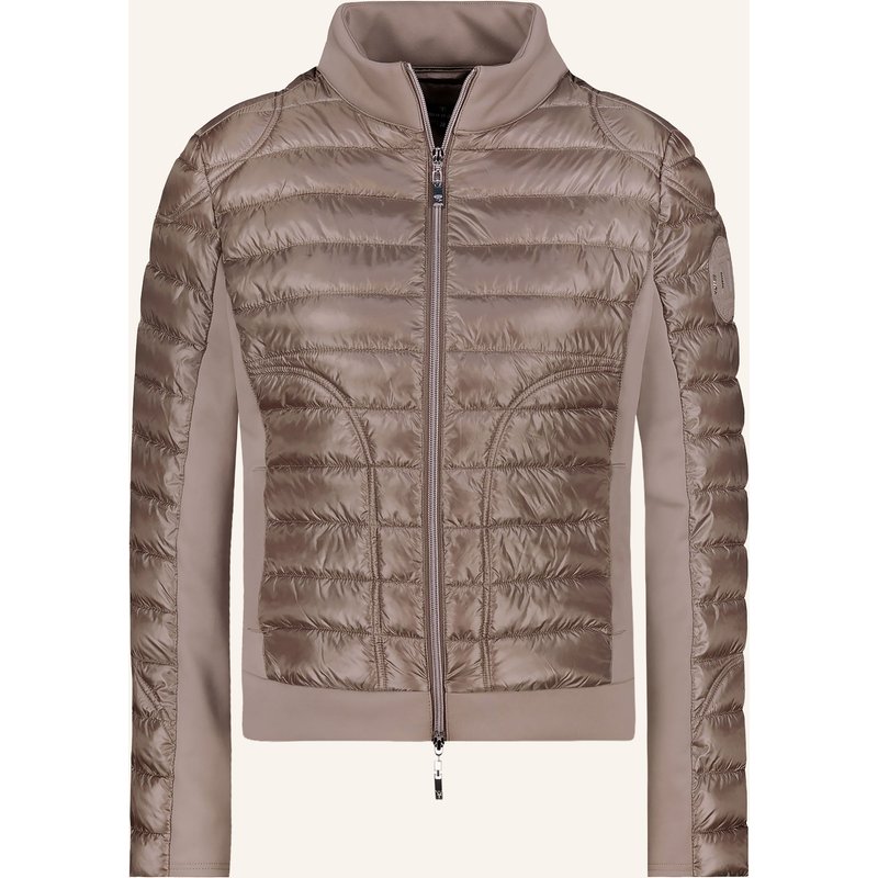 Monari Steppjacke Im Materialmix Mit Schmucksteinen beige