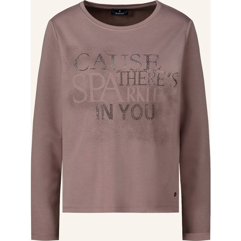 Monari Sweatshirt Mit Schmucksteinen beige
