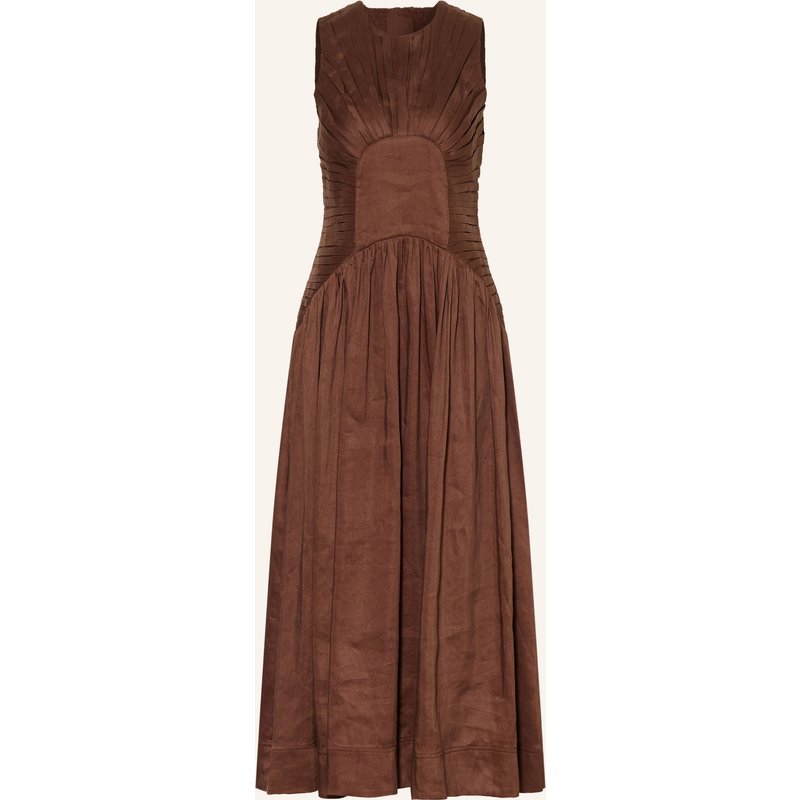 Aje. Kleid Medea Mit Leinen braun