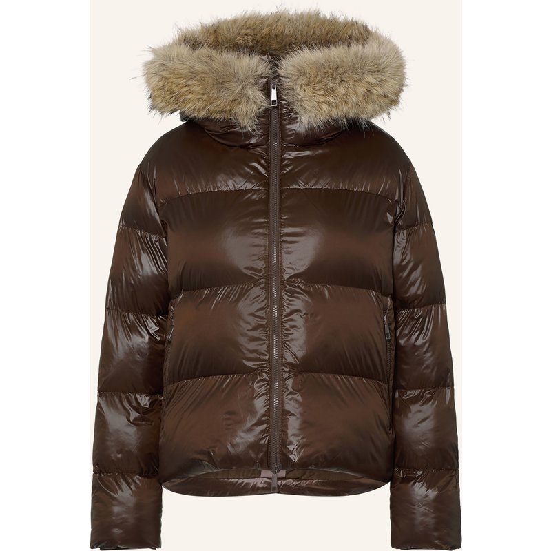 Darling Harbour Steppjacke Mit Kunstfell braun
