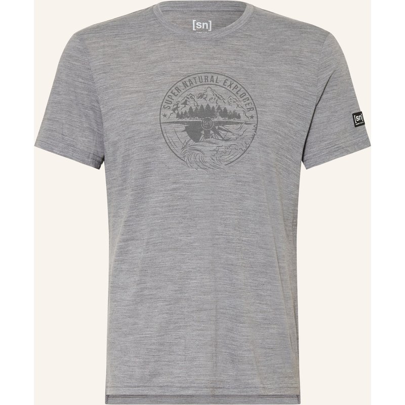 Super.Natural T-Shirt Exploring Mit Merinowolle grau