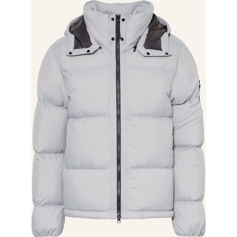 Stone Island Daunenjacke Mit Abnehmbarer Kapuze blau