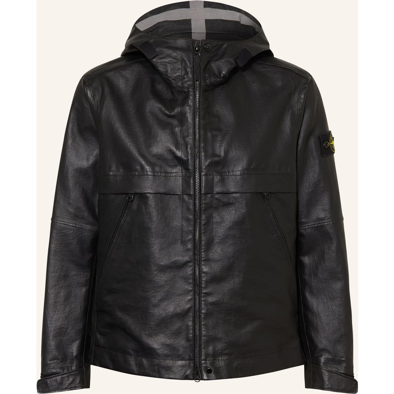 Stone Island Lederjacke schwarz