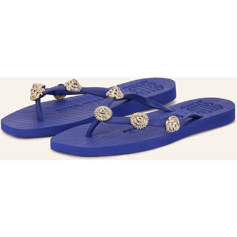Sleepers Flip-Flops Tapered Mit Schmucksteinen blau