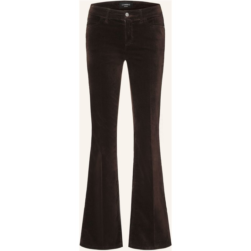 Cambio Bootcut-Hose Paris Aus Samt braun