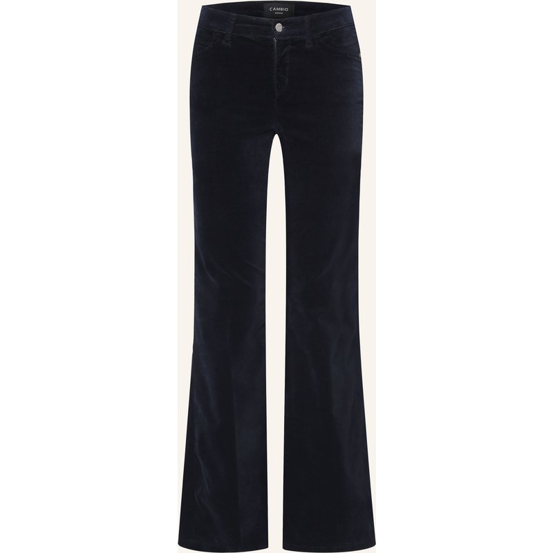Cambio Bootcut-Hose Paris Aus Samt blau